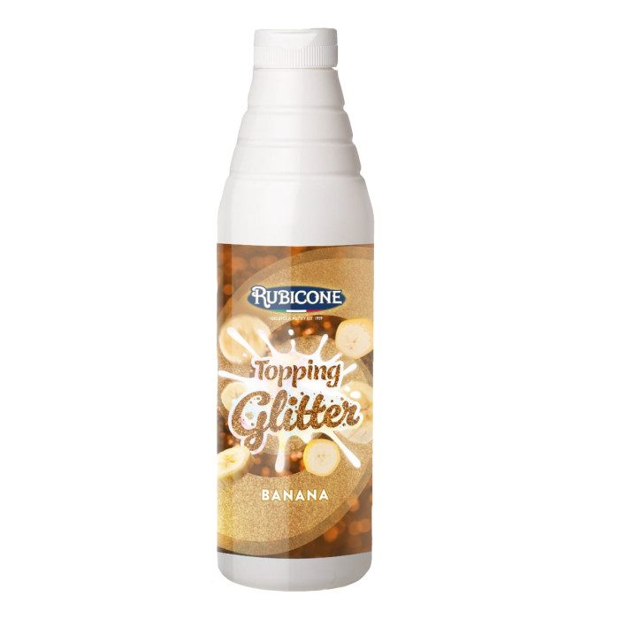 Banana Glitter Topping - 1 KG Squeeze Bottle - Rubicone Canada - Canadian Distribution