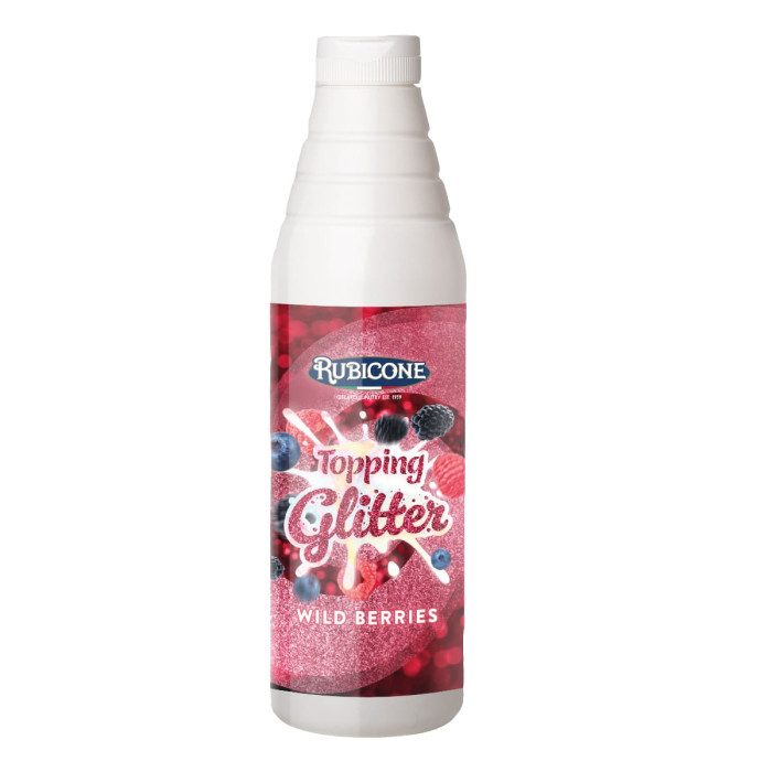Wild Berries Glitter Topping - 1 KG Squeeze Bottle - Rubicone Canada - Canadian Distributor