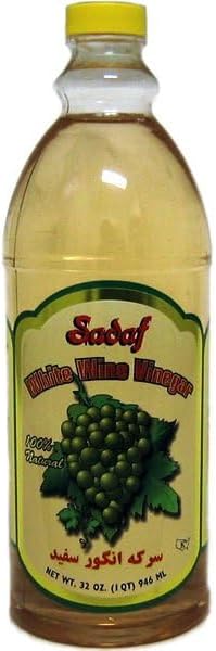 White Wine Vinegar -  Cooking and Food Enhancing - 3 x 946 ml Bottle  - Sadaf - Restaurant and Foodservice Ingredients - Canadian Distribution