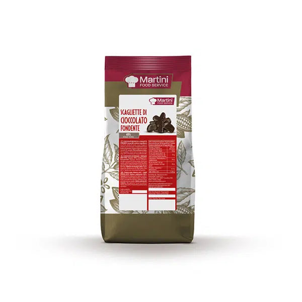 Dark Chocolate Drops - Box of 10 x 1 KG Bags - Master Martini Canada - Canadian Distribution