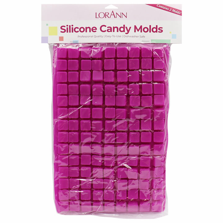Packaged pink silicone candy molds with 'LorAnn' branding on a white background - fun foods canada