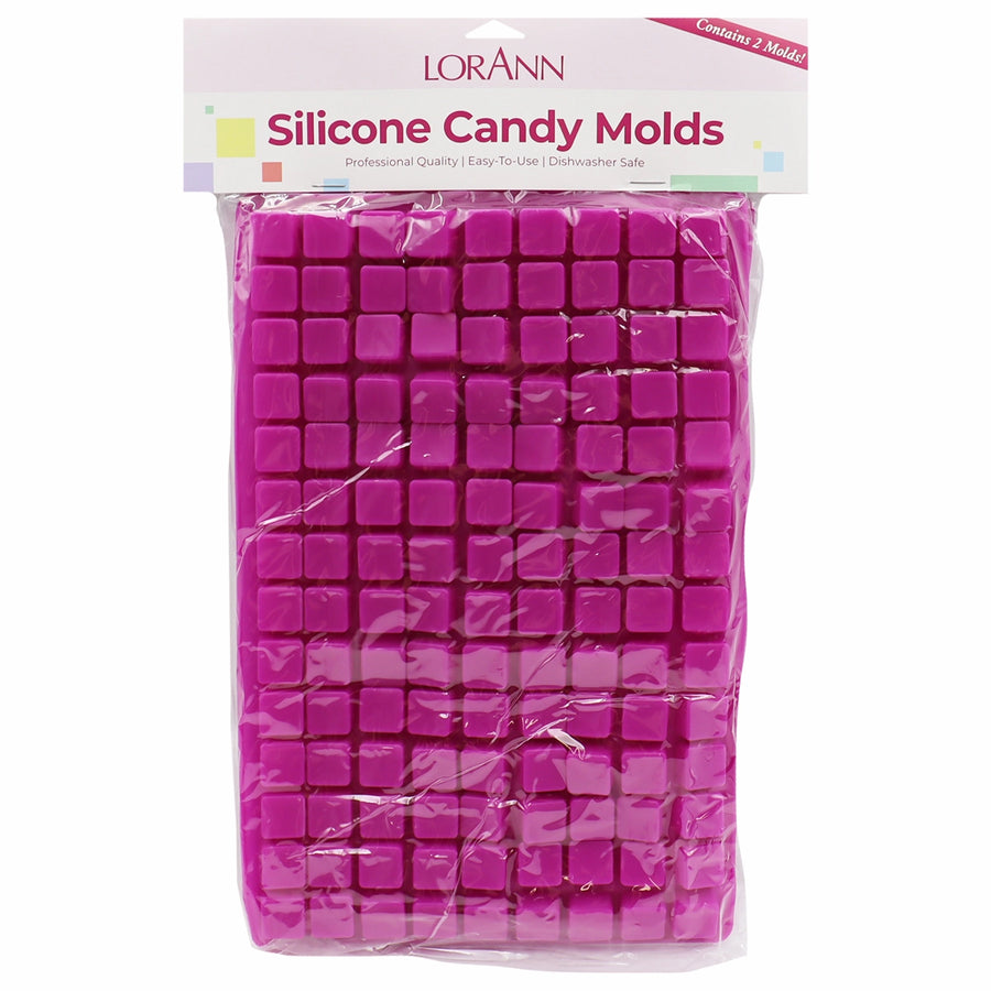 Packaged pink silicone candy molds with 'LorAnn' branding on a white background - fun foods canada