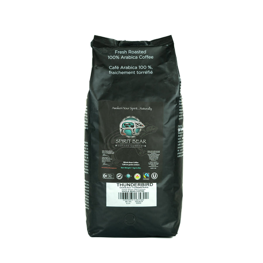 Spirit Bear Coffee - Thunderbird Dark French Roast - 1kg Bag | Certified Fairtrade Organic