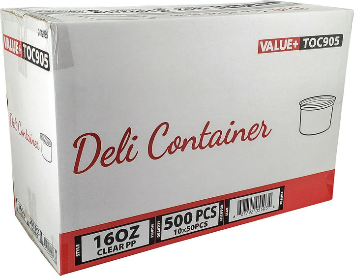 Value+ - 16oz Clear PP Deli Container