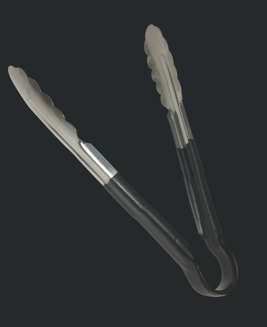 Sagetra Plastic Coated Black Utility Tongs 9 in (22.86 cm) 4 pack - Restaurant Equipment and Smallwares - Canadian Distribution