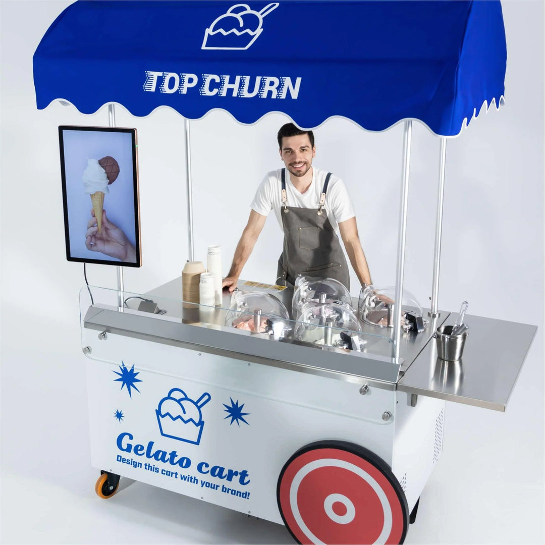 Top Churn V4 - Custom Gelato Cart - Make & Display Gelato, Ice Cream, & Sorbets