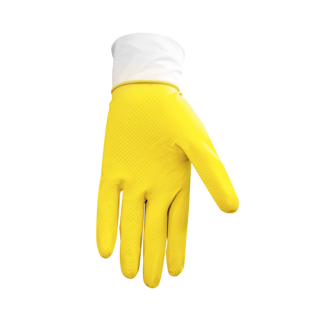 Yellow Flocklined Rubber Gloves - Sold By The Case