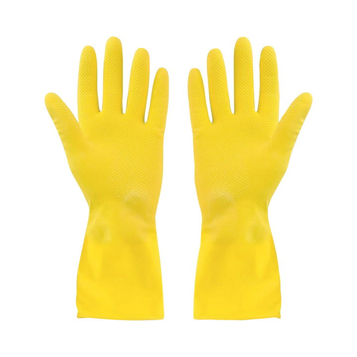 Yellow Flocklined Rubber Gloves