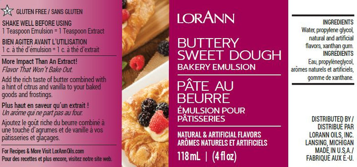 Buttery Sweet Dough Bakery Emulsion - 16 oz. - 1 Gallon - 5 Gallons