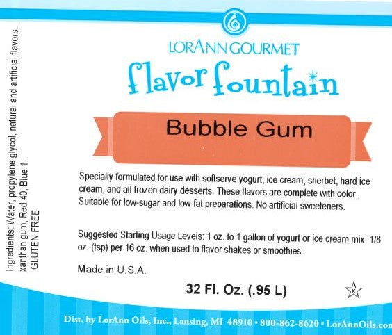 Bubble Gum Flavor 32 oz Bottle
