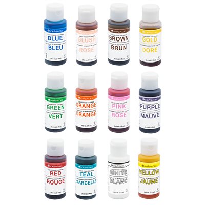 12-Unit Liquid Food Color Assortment, Variety Pack, 1 ounce, 12 unit per carton