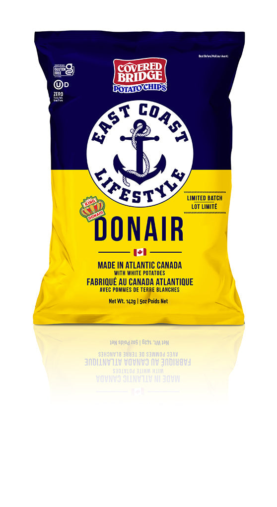 Covered Bridge Chips – ECL Donair – Gluten Free, Kosher, Kettle Cooked with Dark Russet Potatoes – Made in Canada
