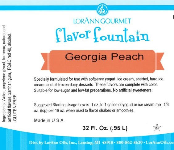 Georgia Peach Flavor Fountain - 32 oz Bottle