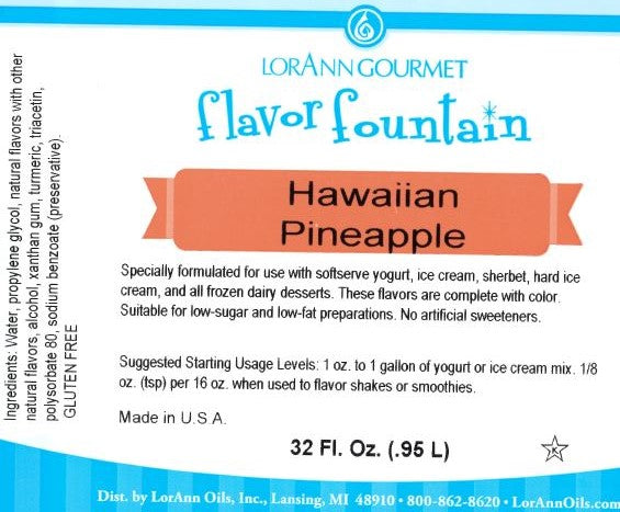 Hawaiian Pineapple Flavor 32 oz Bottle