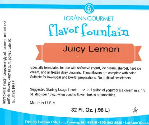 Juicy Lemon Flavor Fountain - 32 oz Bottle