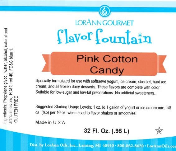 Pink Cotton Candy Flavor 32 oz Bottle