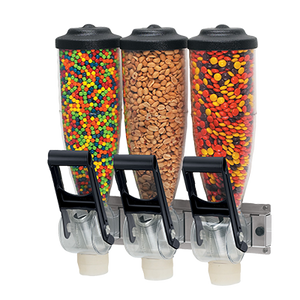 Server Products, DPD 2L Dry Product Dispenser, Triple, (3) 2 L Hoppers, With Stainless Steel Wal-Mount Bracket
