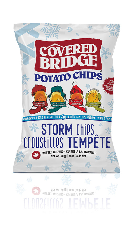 Covered Bridge Chips – Storm Chips – Gluten Free, Kosher, Kettle Cooked with Dark Russet Potatoes – Made in Canada