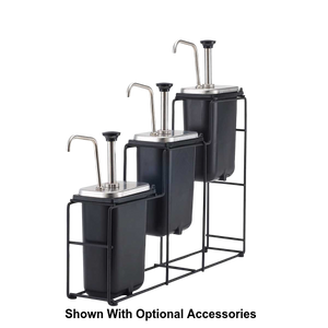 Server WireWise Tiered Pump Station Three 3.5 Quart Capacity 26.5"H x 5.25"W x 23.75"D Black Stainless Steel With Wire Frame Design