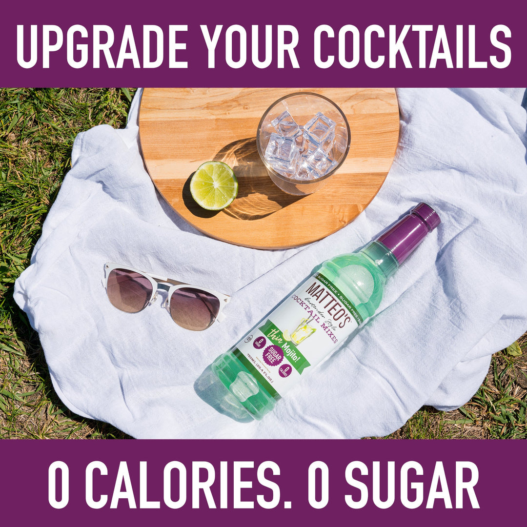 Bottle of Sugar Free Cocktail Syrup, Variety Pack, (6 Flavors)
