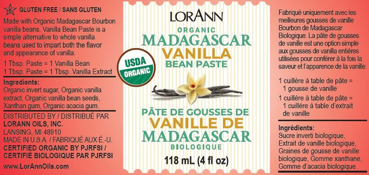 Pâte de gousse de vanille de Madagascar biologique - 16 oz. - 1 gallon - 5 gallons
