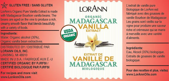 Organic Madagascar Vanilla Extract - 16 oz. - 1 Gallon - 5 Gallons