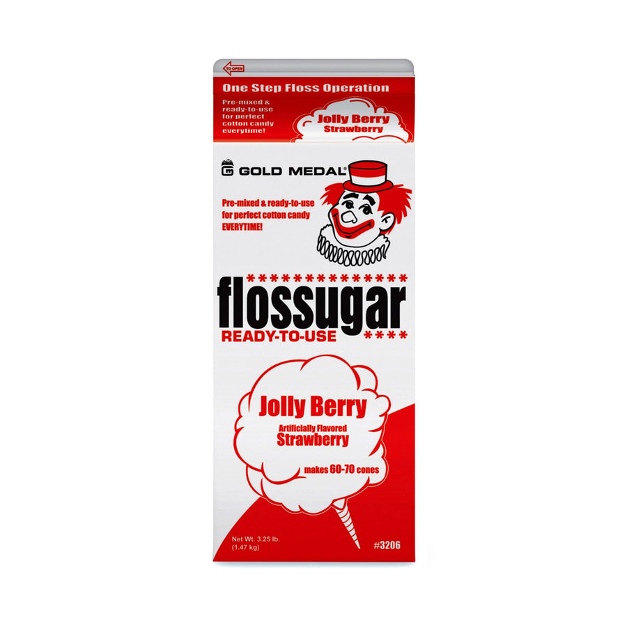 Jolly Berry (Strawberry) Cotton Candy Flossugar  | Cotton Candy Supplies Canada | 6 x 3.25lbs per case