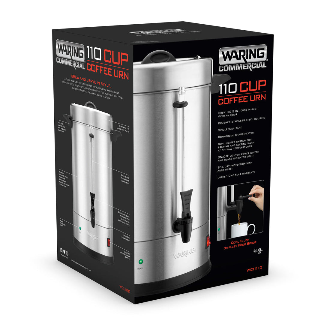 WCU110 110-Cup Stainless-Steel Coffee Urn by Waring Commercial