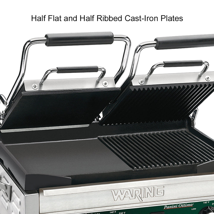 WDG300 Hybrid Panini Ottimo - Double Panini &amp; Flat Grill par Waring Commercial