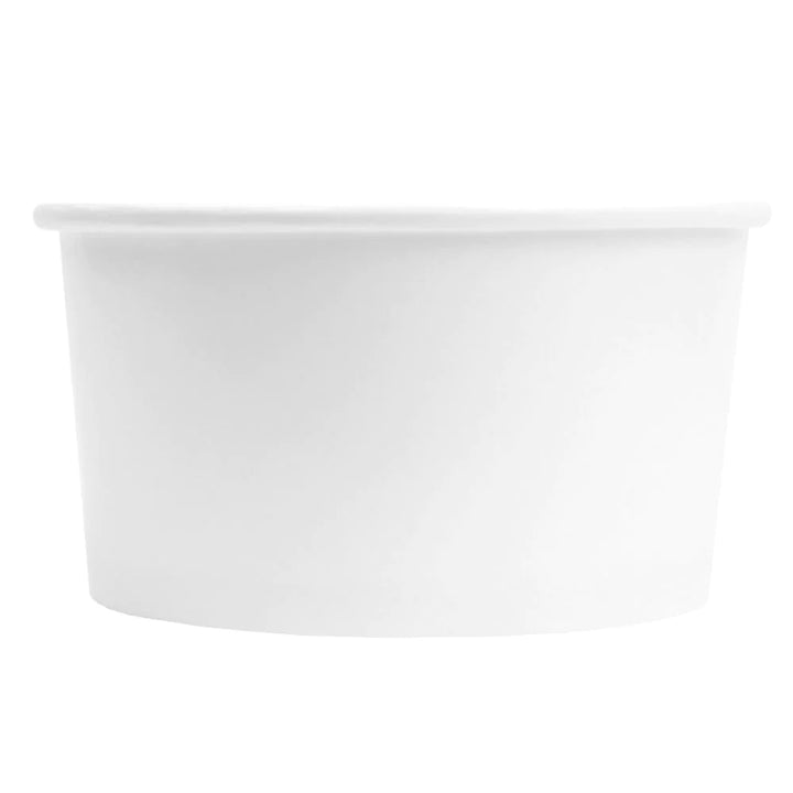 6, 8, 12 and 16 oz Plain White Ice Cream, Frozen Yogurt, Frozen Dessert Paper Cups/Containers/Bowls (1000/Cs)
