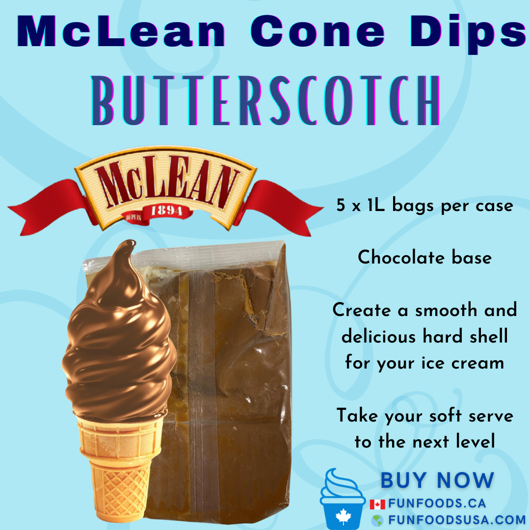 Butterscotch Cone Dip Coating (Case = 5 x 1L Bags) by McLean Canada