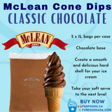 Classic Chocolate Cone Dip Coating - (Case = 5 x 1L Bags) by McLean Canada