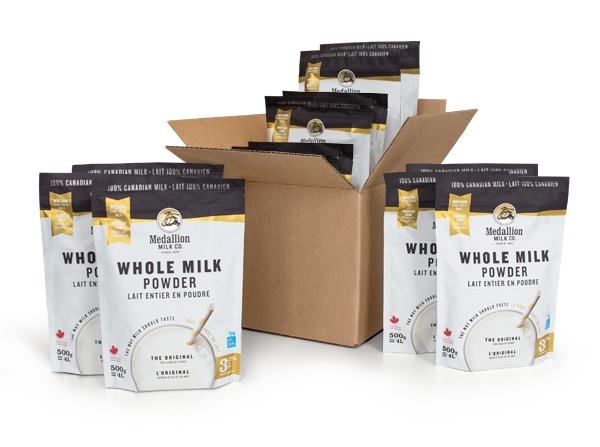 Whole Milk Powder case -12 Bags x 500g - Made in Canada