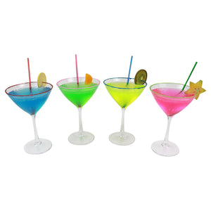 Deluxe Fluorescent 4 Piece Martini Set - Fake Food Products For Display and Décor