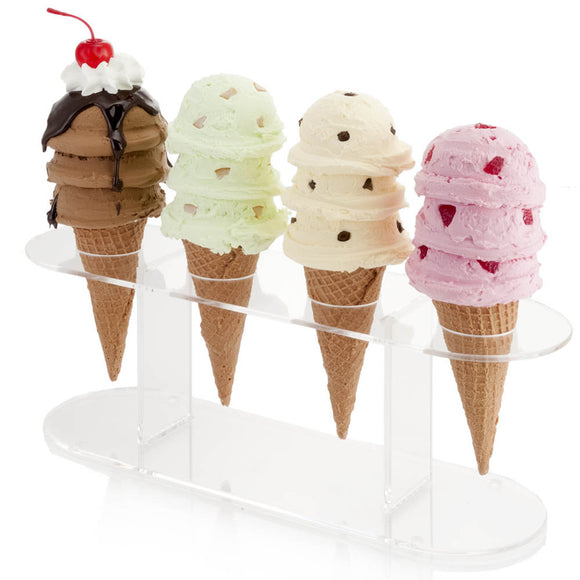 Ice Cream Cones Set on Stand - Fake Food Products For Display