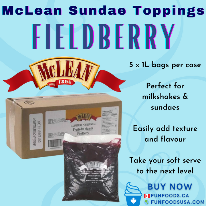 Garniture pour coupe glacée aux fruits des champs mélangés - 5X1L/CS - par McLean Canada