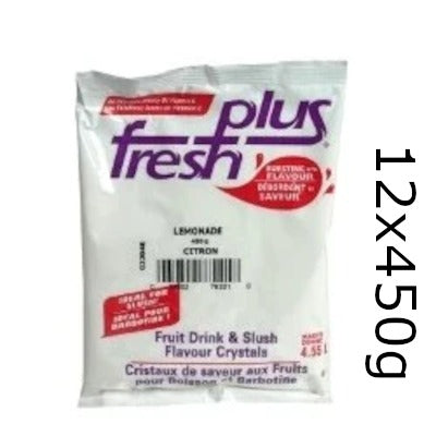 Fresh Plus Lemonade Drink Crystals - Drink and Slush Mix - Lynch - Case ( 12 x 450 grams)