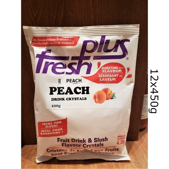 Fresh Plus Peach Drink Crystals - Drink and Slush Mix - Lynch - Case ( 12 x 450 grams)