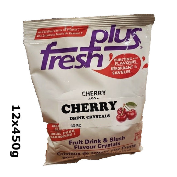 Fresh Plus Cherry Drink Crystals - Drink and Slush Mix - Lynch - Case ( 12 x 450 grams)
