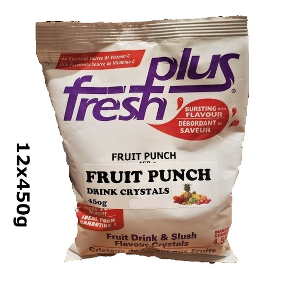 Fresh Plus Fruit Punch Drink Crystals - Drink and Slush Mix - Lynch - Case ( 12 x 450 grams)