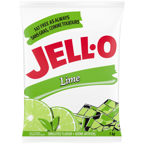 Lime - JELL-O Gelatin - Jelly Powder - Dessert Mix - 2 x 1kg/Case
