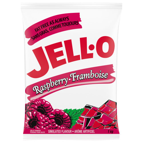 Raspberry - JELL-O Gelatin - Jelly Powder - Dessert Mix - 2 x 1kg/Case