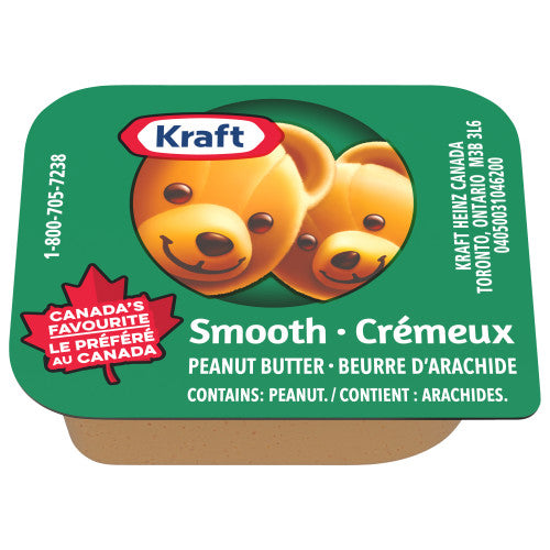 Beurre d'arachide Kraft - portion individuelle - 200 x 18 g/caisse