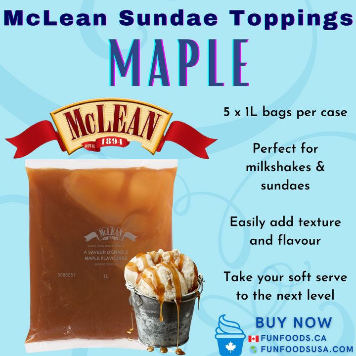 Maple Flavored Sundae Topping - 5X1L/CS - by McLean Canada