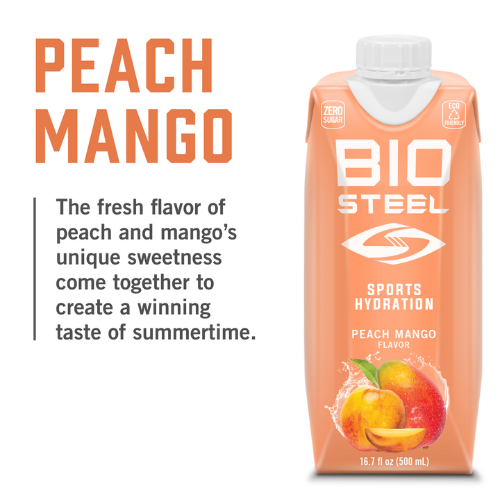 Peach Mango BioSteel / SPORTS DRINK / Peach Mango - 12 Pack x 500ml