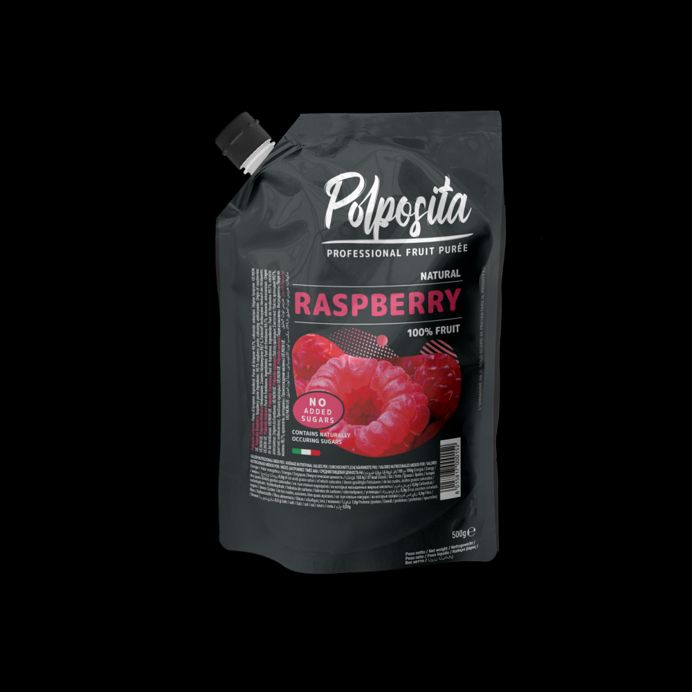 Raspberry - Professional Fruit Puree - 100% Natural Fruit - 6 x 500 grams packs per case