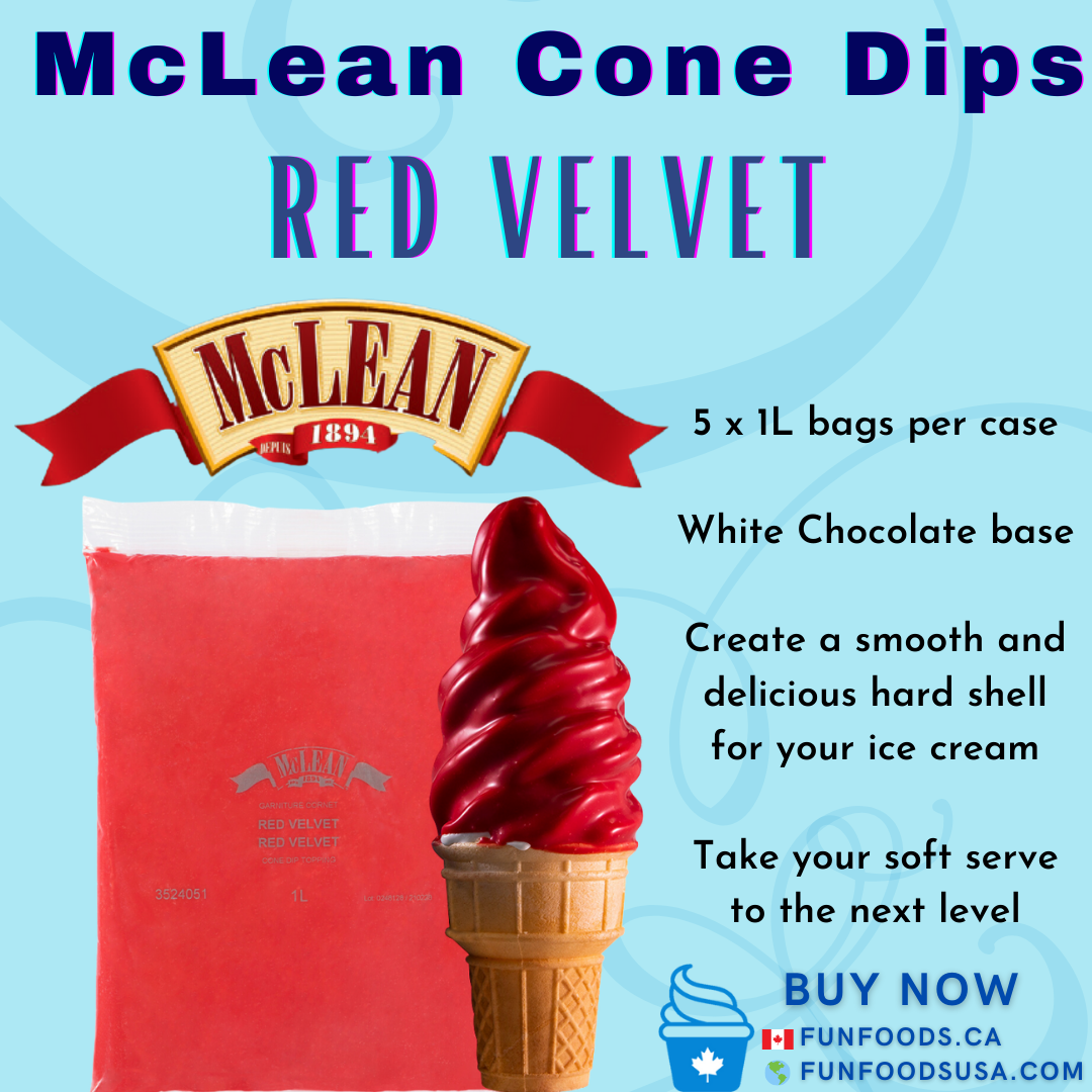 Revêtement d'immersion pour cône en velours rouge (caisse = 5 sacs de 1 L) par McLean Canada