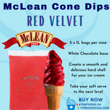 Red Velvet Cone Dip Coating (Case = 5 x 1L Bags) by McLean Canada