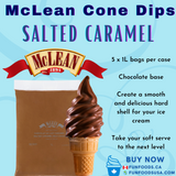 Enrobage de cône de chocolat au lait au caramel salé (caisse = 5 sacs de 1 L) par McLean Canada