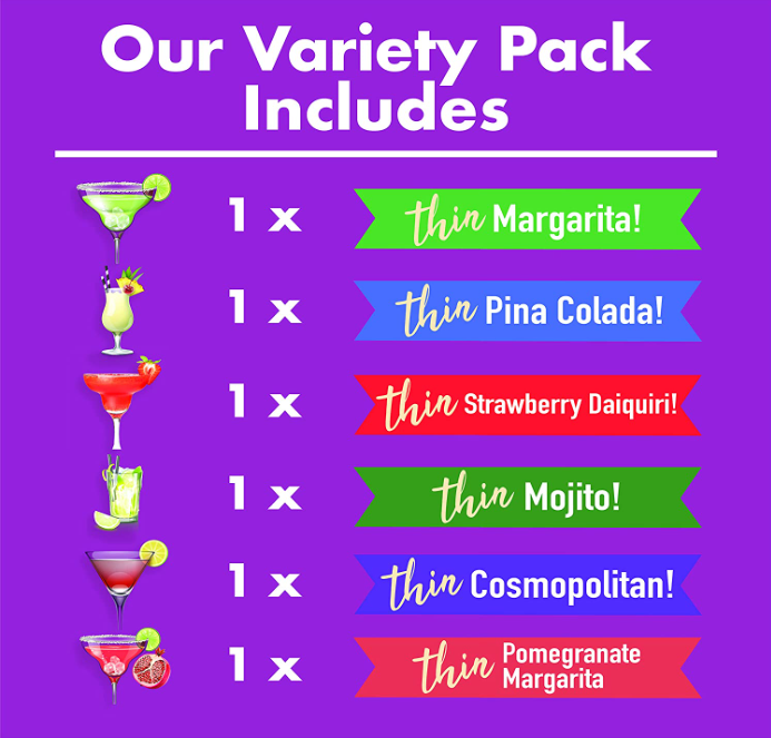 Details of Sugar Free Cocktail Syrup, Variety Pack, (6 Flavors)